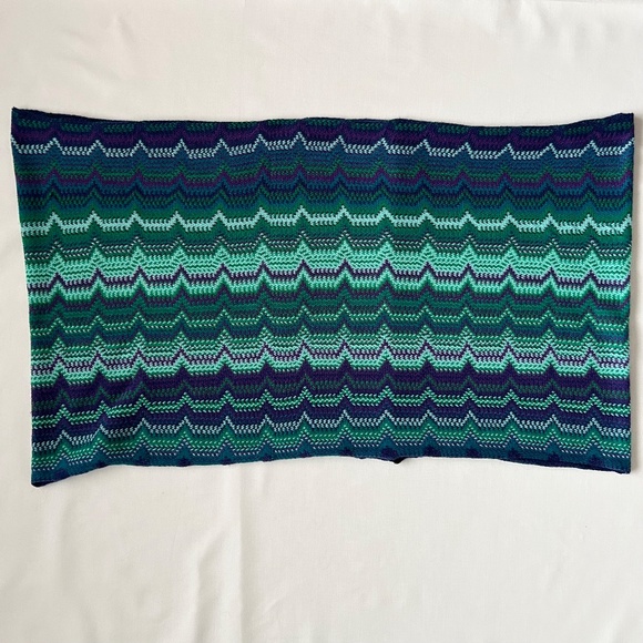 Hand Mad Retro Vintage? Chevron Blue Purple Green Infinity Scarf LARGE CUTE - Picture 2 of 5